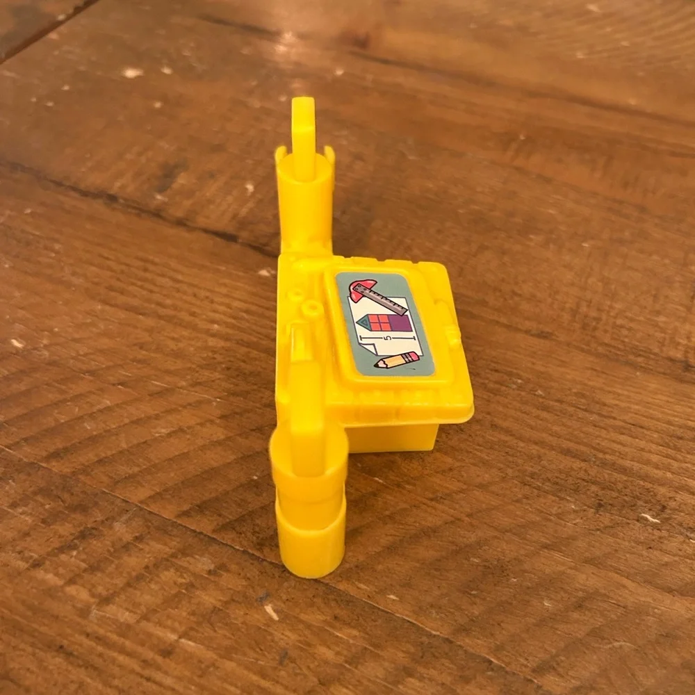 Fisher Price Little People Yellow Construction Desk Fence Piece as is